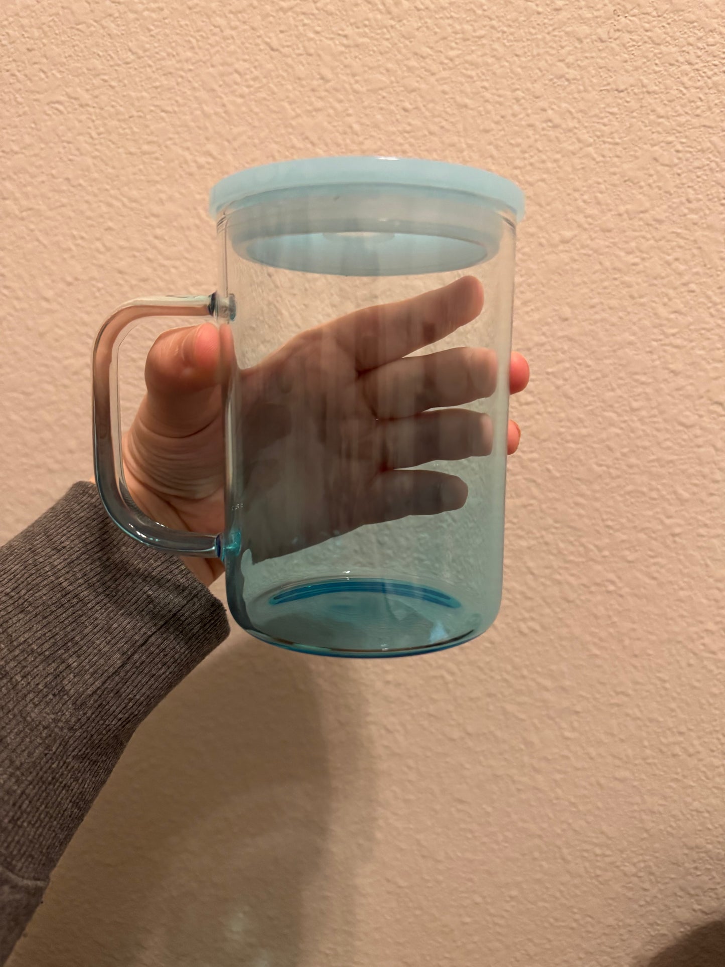 16 oz Glass Jelly Mug (Blue)